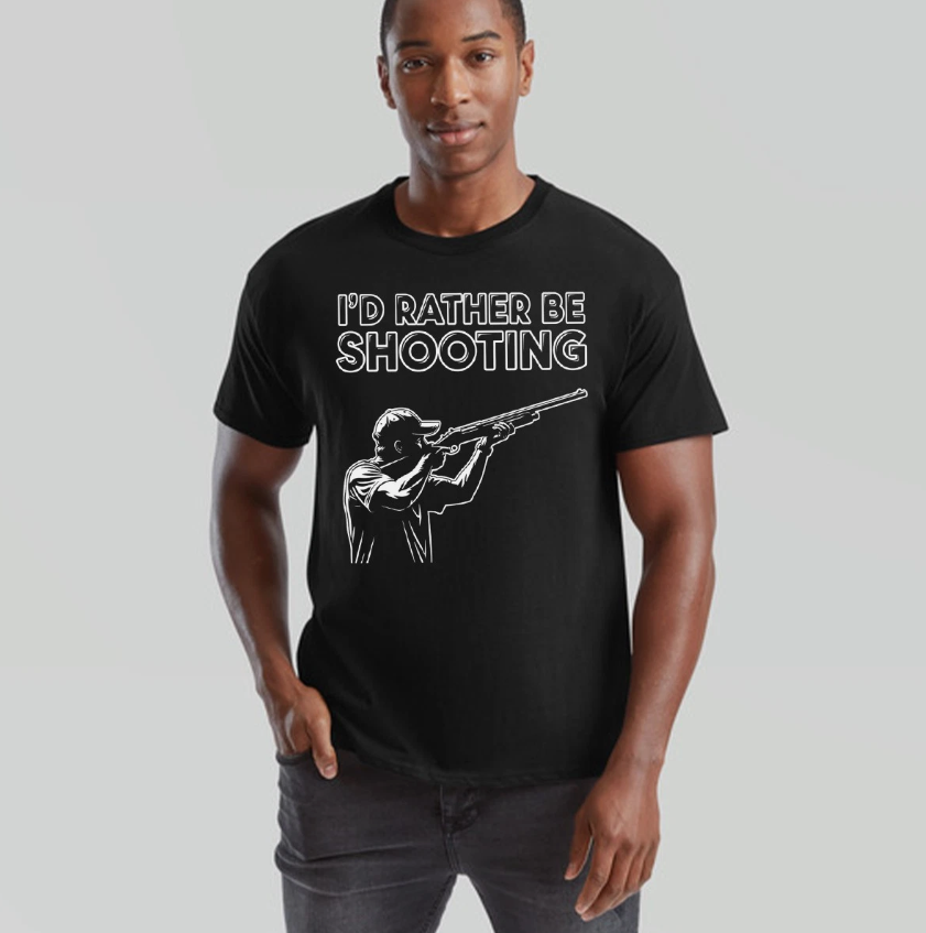 I'D Rather Be Shooting Novelty Unisex T Shirt Fathers Day Gift Mens Womens Tee
