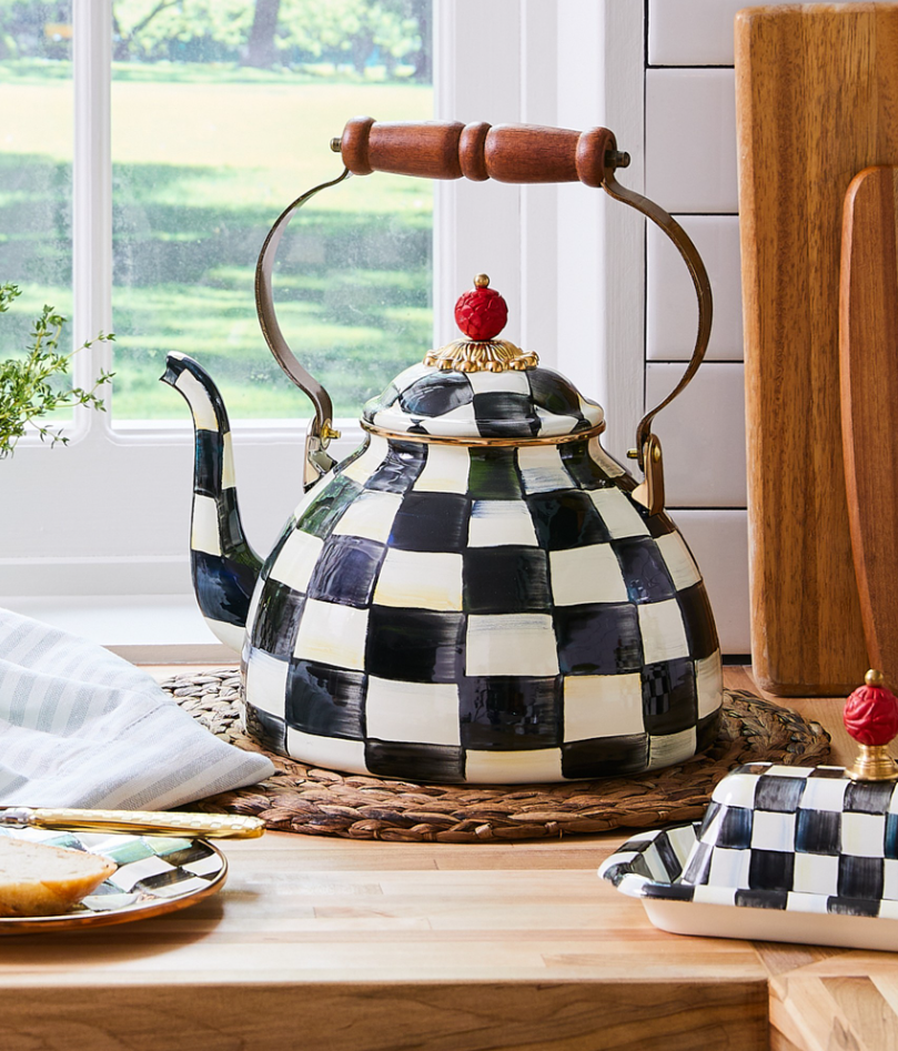 MacKenzie-Childs Courtly Check Tea Kettle - 2-Qt.