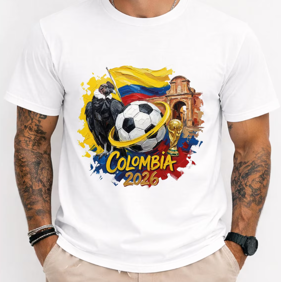Colombia 2026 World Cup Shirt Soccer T Shirt Colombian Flag Football Tee Futbol Jersey Gift For Men Women Unisex Graphic Tee Fan Shirt