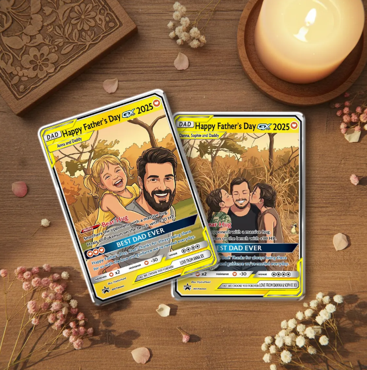 Personalized Father's Day Trading Card, Custom Printed Keepsake