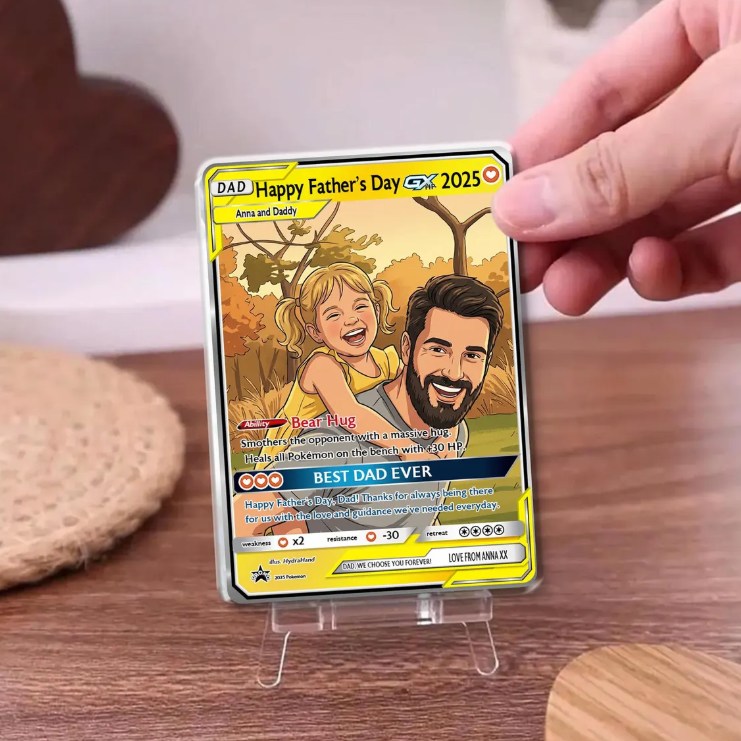 Personalized Father's Day Trading Card, Custom Printed Keepsake