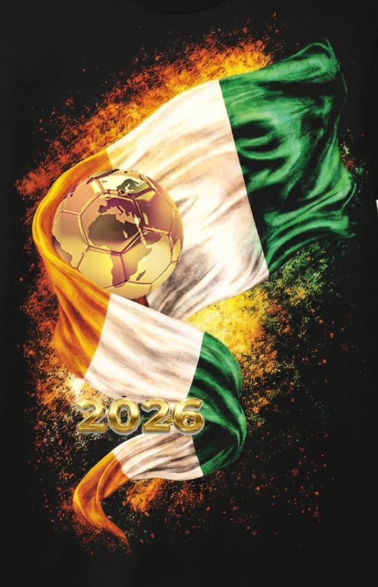 WC 2026 INSPIRED Cool Unisex Black T-Shirt - Ivory Coast