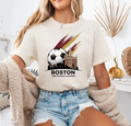 Boston 2026 Soccer T-Shirt | Historic Boston City Fan Tee | Old State House Skyline Tournament Shirt | Massachusetts Soccer Gift for Fans