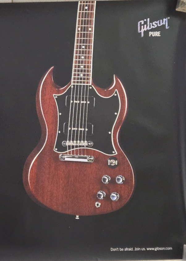 GIBSON Pure Guitar Art Poster - SG - museum quality
