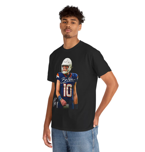 Bo Nix Denver T Shirt Autograph Edition Football Fan Shirt