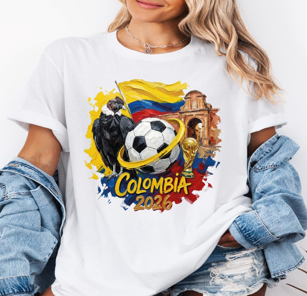 Colombia 2026 World Cup Shirt Soccer T Shirt Colombian Flag Football Tee Futbol Jersey Gift For Men Women Unisex Graphic Tee Fan Shirt