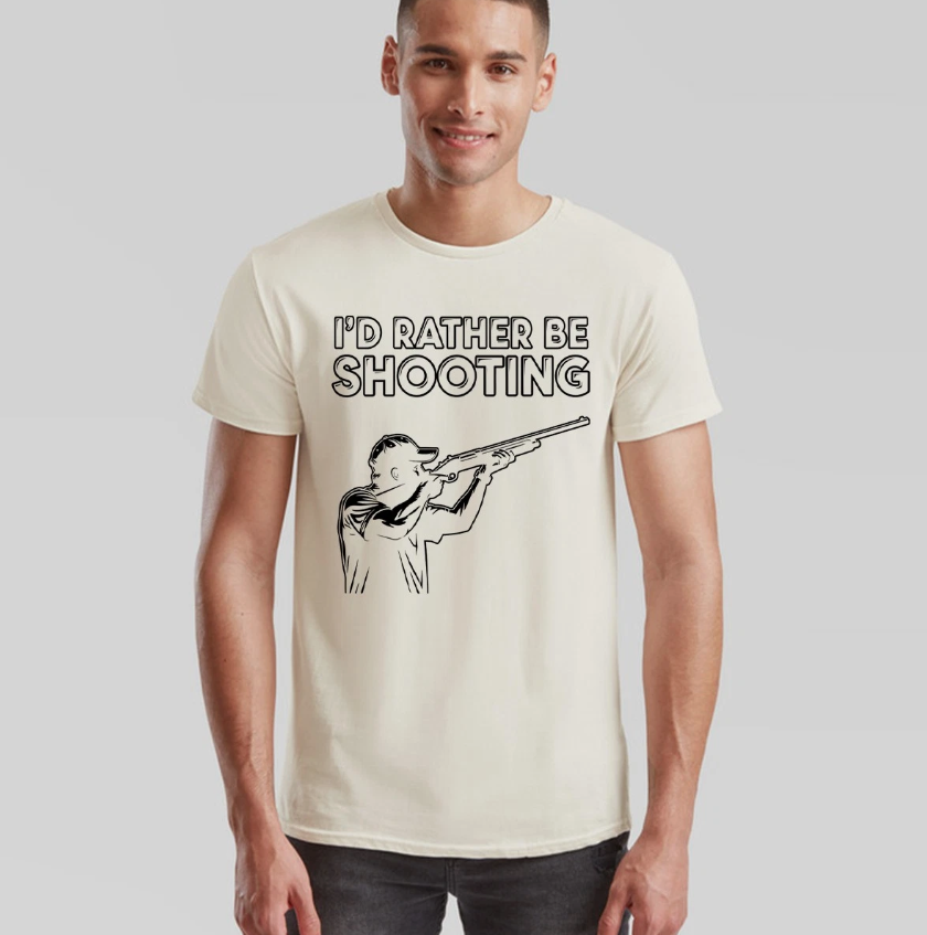 I'D Rather Be Shooting Novelty Unisex T Shirt Fathers Day Gift Mens Womens Tee