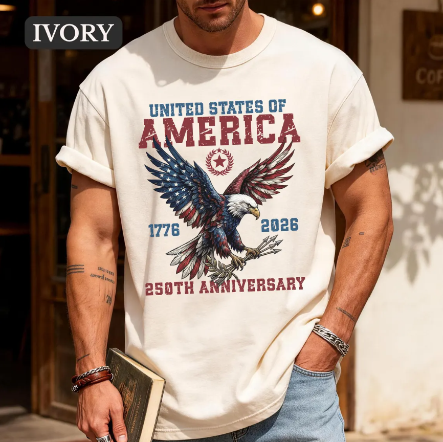 United States of America 250th Anniversary Shirt, Patriotic Eagle Comfort Colors Tee, 1776-2026 Freedom T-Shirt, July 4th Shirt