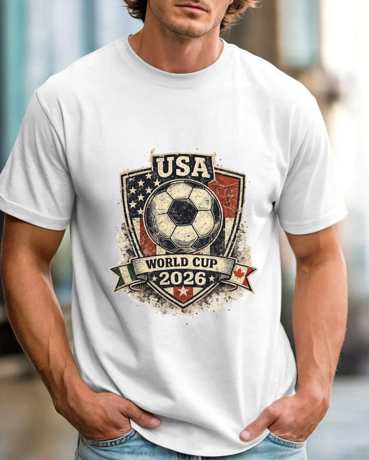 USA World Cup 2026 Soccer Crest T-Shirt | Vintage American Football Badge