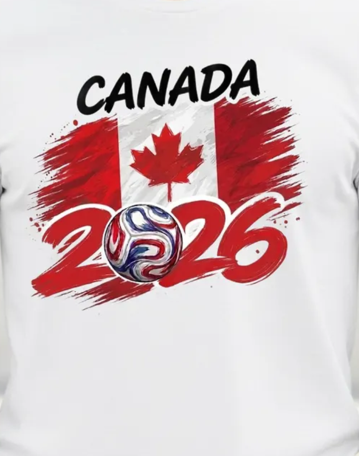 Canada 2026 Soccer T-Shirt, Canadian Flag Football Fan Tee, Global Soccer 2026 Souvenir Shirt, Canada National Team Fan Gift, Futbol Canada