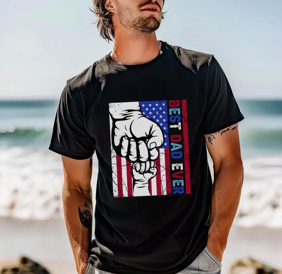 Best Dad Ever US Flag Shirt, Patriotic Fathers Day Gift, Patriotic Dad Shirt, Dad USA Flag Shirt, Fathers Day Gift, Best Dad Ever Tee