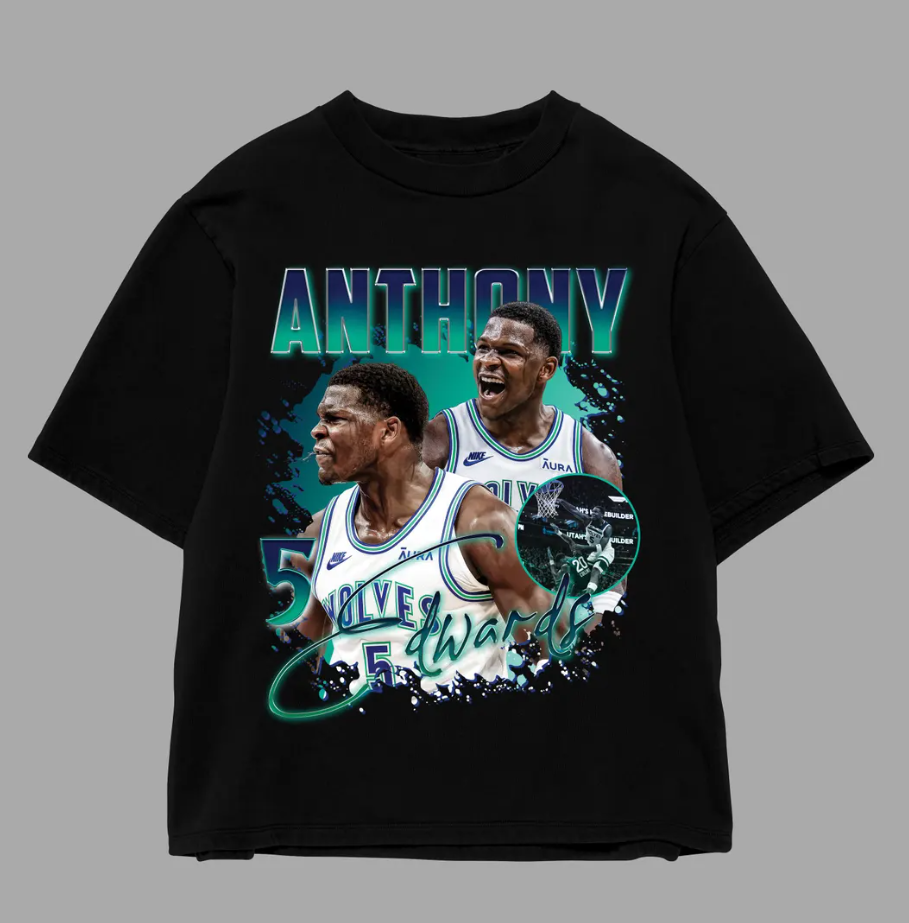 Anthony Edwards Timberwolves Graphic Tees Basketball  NBA Playoffs