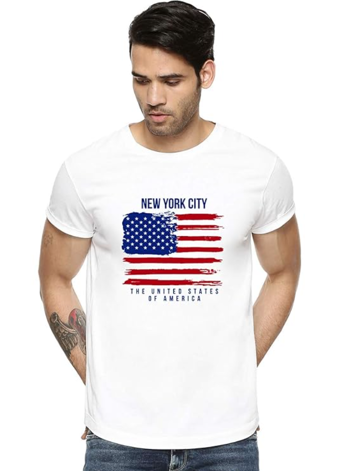 ADRO Men's 100% Cotton Regular Fit T-Shirt