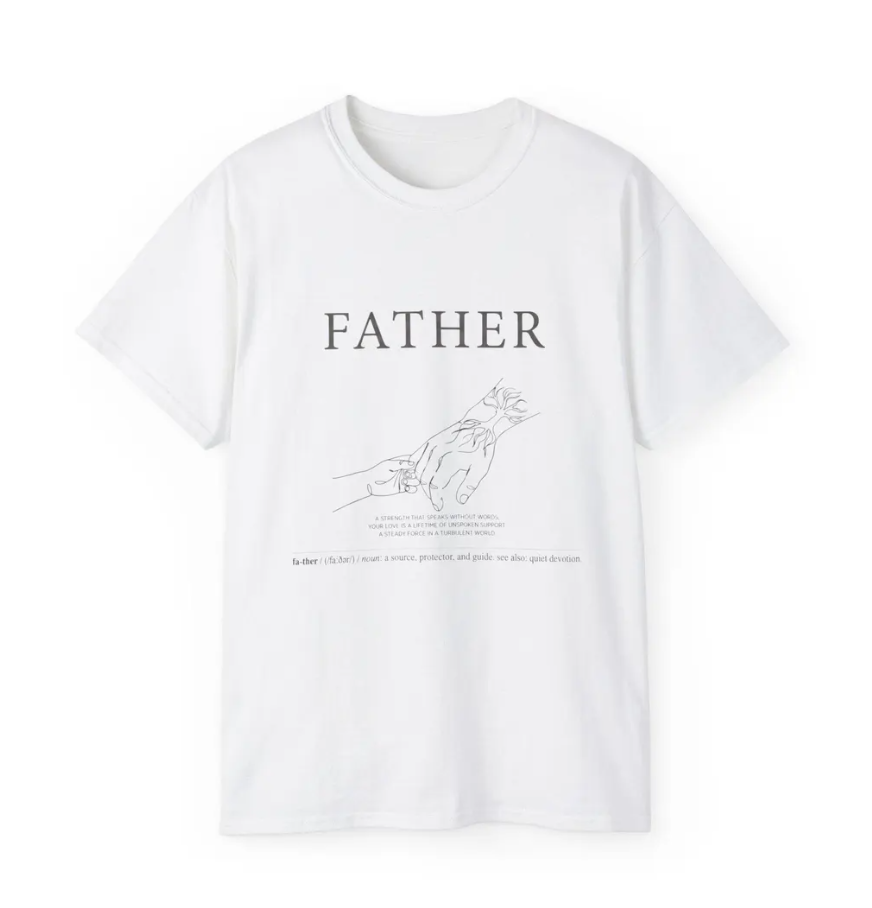 Father’s Day Vintage Line Art T-Shirt – Minimalist Dad Shirt – Gift for Dad & Daughter