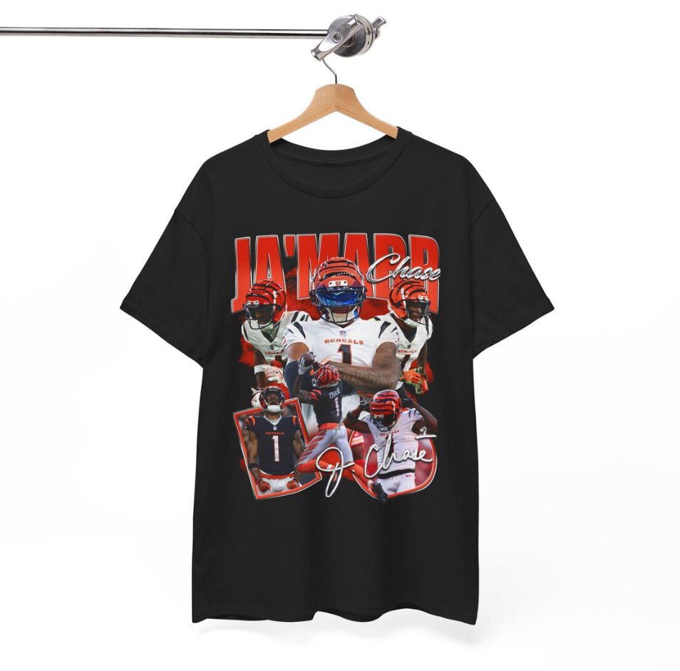 JaMarr Chase v2 Cincinnati Chad Johnson Ocho Cinco Carson Palmer AJ Green Andy Dalton Geno Atkins Terrell Owens Joe Burrow Boomer NFL Shirt
