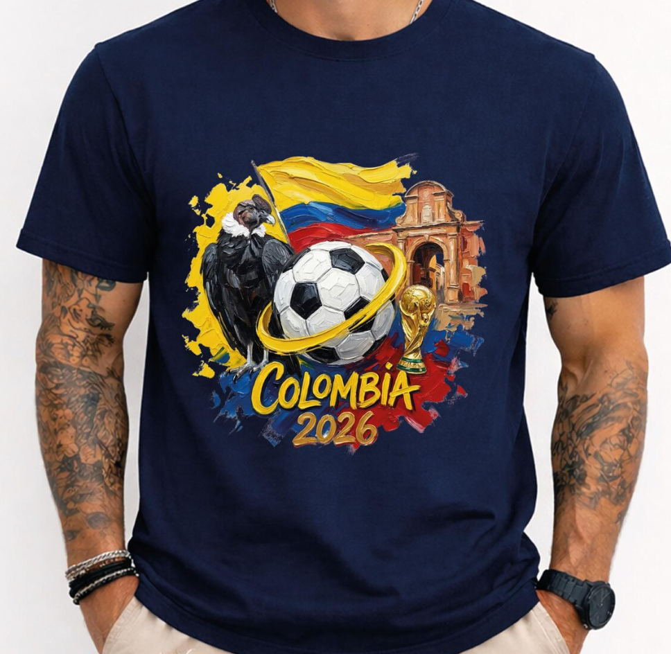 Colombia 2026 World Cup Shirt Soccer T Shirt Colombian Flag Football Tee Futbol Jersey Gift For Men Women Unisex Graphic Tee Fan Shirt