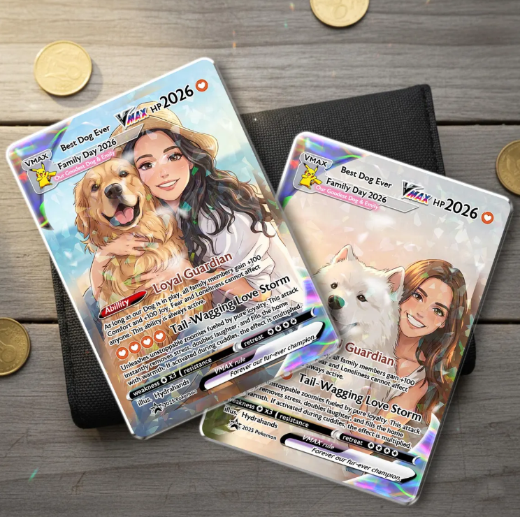 Custom Anime Pet Trading Card, Personalized Dog Keepsake, Dog Mom Gift