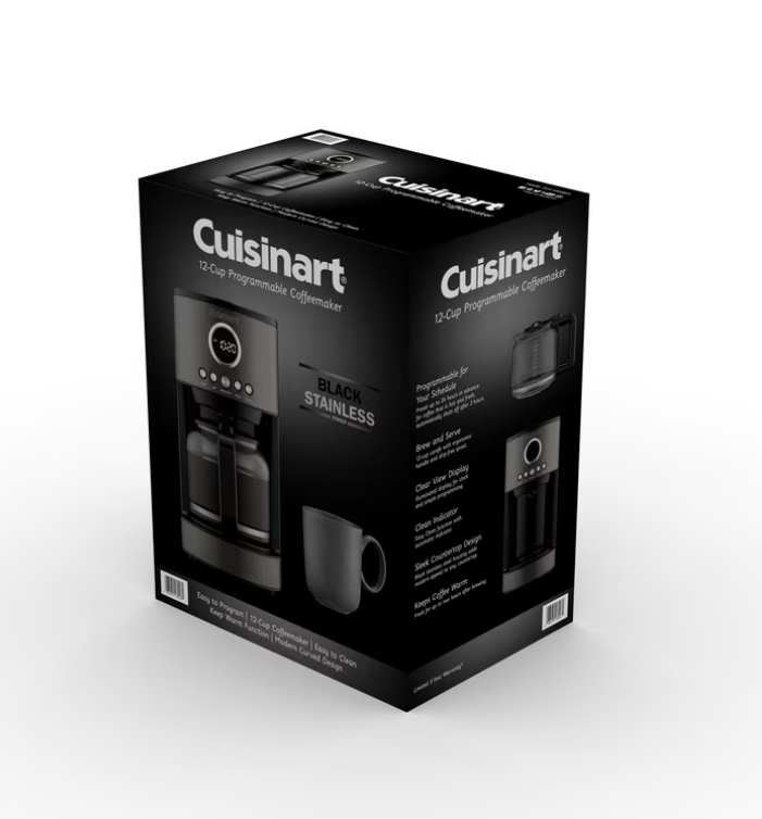 Cuisinart Stainless Steel 12-Cup Coffee Maker, Black