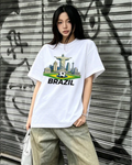Street style in World Cup Brazil 2026, breathable T-shirt.