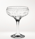 Vintage Etched Coupe Glasses - Set of 4