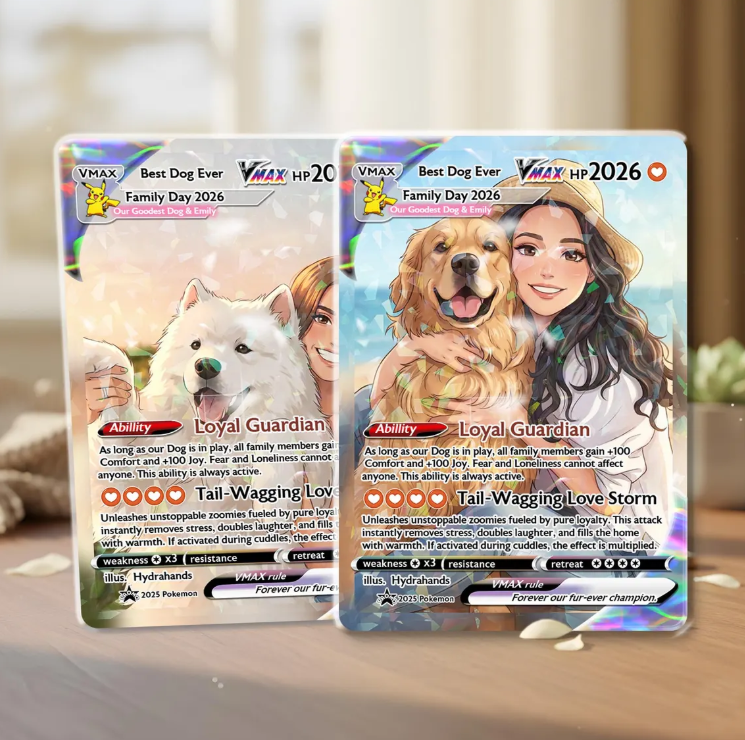 Custom Anime Pet Trading Card, Personalized Dog Keepsake, Dog Mom Gift