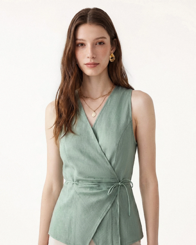 Wrap Top with Self-Tie