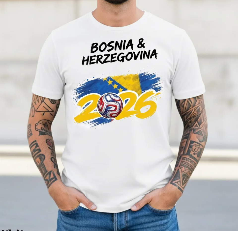 Bosnia 2026 Soccer Shirt, Bosnia & Herzegovina T-shirt, Zmajevi Fan Gift, Bosnian Flag Football Tee, Soccer Lover Tee, Bosnian Pride Shirt.
