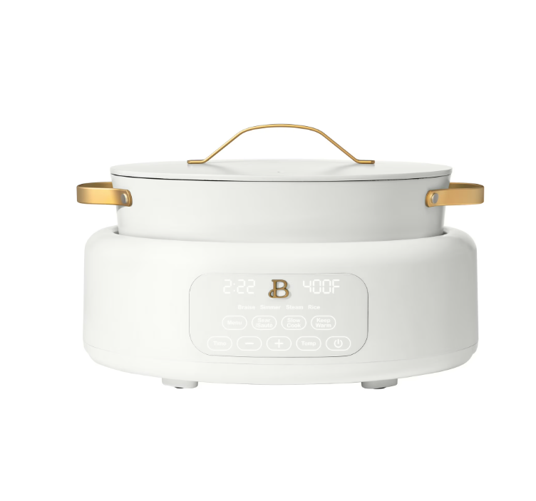 Beautiful 10 in 1, 6 Qt Electric Multi-Cooker, White Icing by Drew Barrymore