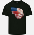 Curled USA Flag Independence Day Football Mens Light Cotton T-Shirt