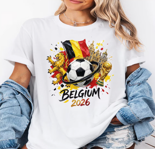 Belgium 2026 Shirt, World Cup Soccer Tee, Belgium Flag Football T-Shirt, FIFA 2026 Fan Gift, Graphic Sports Tee, Unisex Shirt
