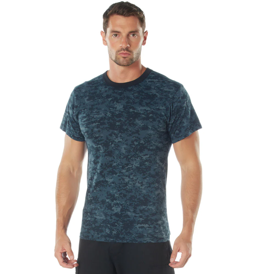 Navy Blue Digital Camouflage T-Shirt