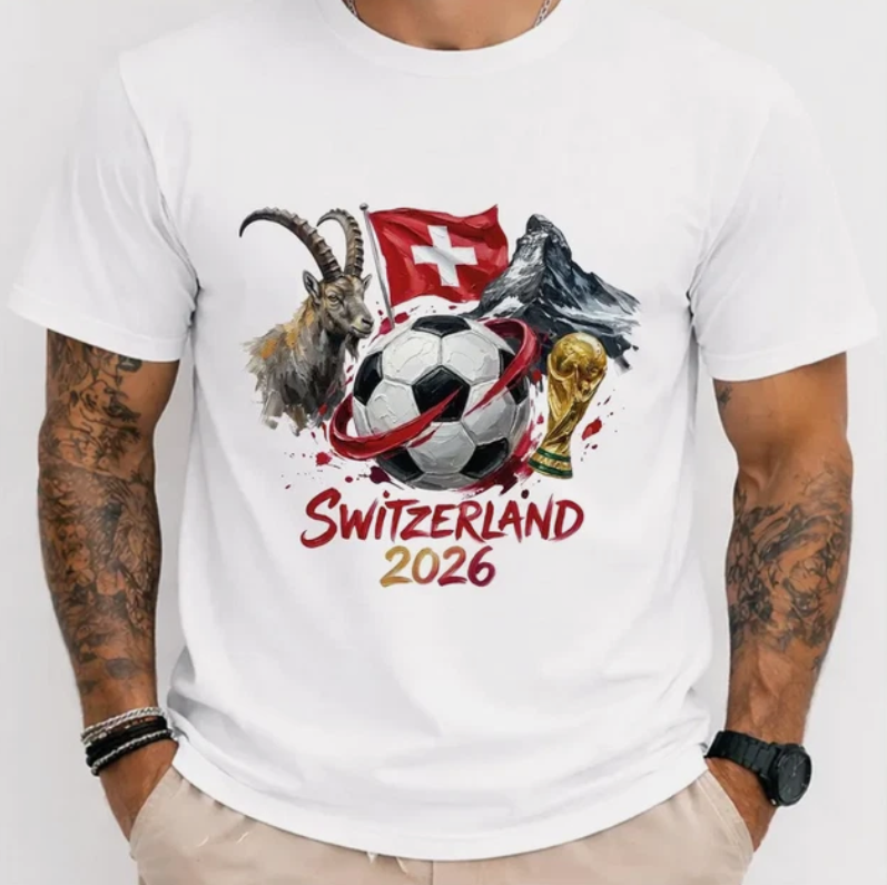 Switzerland 2026 Shirt, World Cup Soccer Tee, Swiss Flag Football T-Shirt