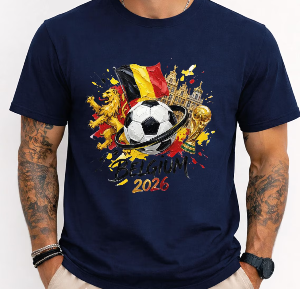 Belgium 2026 Shirt, World Cup Soccer Tee, Belgium Flag Football T-Shirt, FIFA 2026 Fan Gift, Graphic Sports Tee, Unisex Shirt