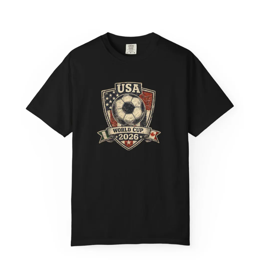 USA World Cup 2026 Soccer Crest T-Shirt | Vintage American Football Badge
