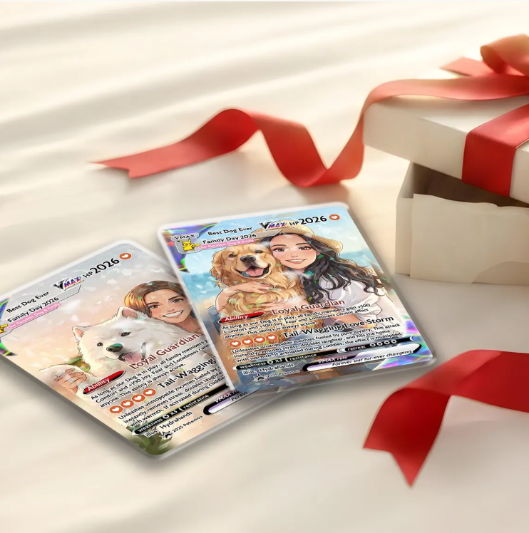 Custom Anime Pet Trading Card, Personalized Dog Keepsake, Dog Mom Gift