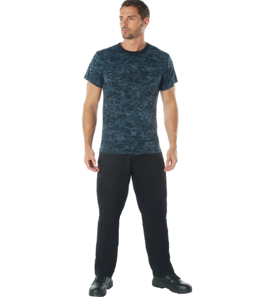 Navy Blue Digital Camouflage T-Shirt