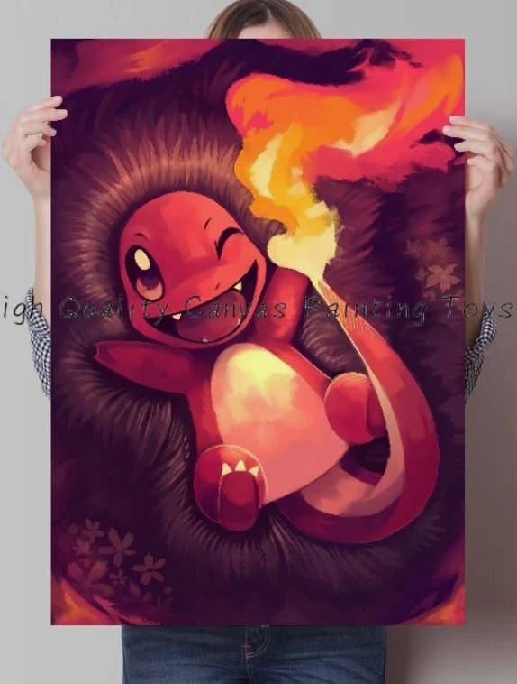 Charmander PokeArt Canvas Poster Anime wall Art home decor