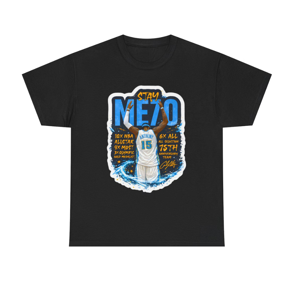 Carmelo Anthony Denver T Shirt Legacy Fan Autograph Tee Basketball Player Tee