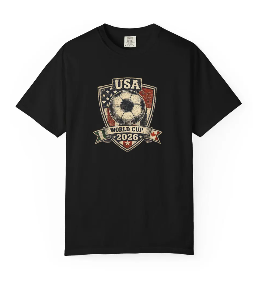 USA World Cup 2026 Soccer Crest T-Shirt | Vintage American Football Badge