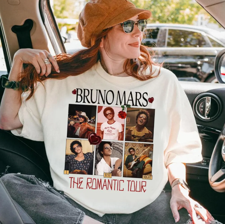 Bruno Mars The Romantic Tour Retro Shirt, Tour 2026 Vintage PNG Music Tour Graphic, Digital File