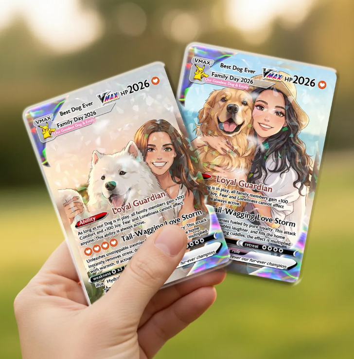 Custom Anime Pet Trading Card, Personalized Dog Keepsake, Dog Mom Gift