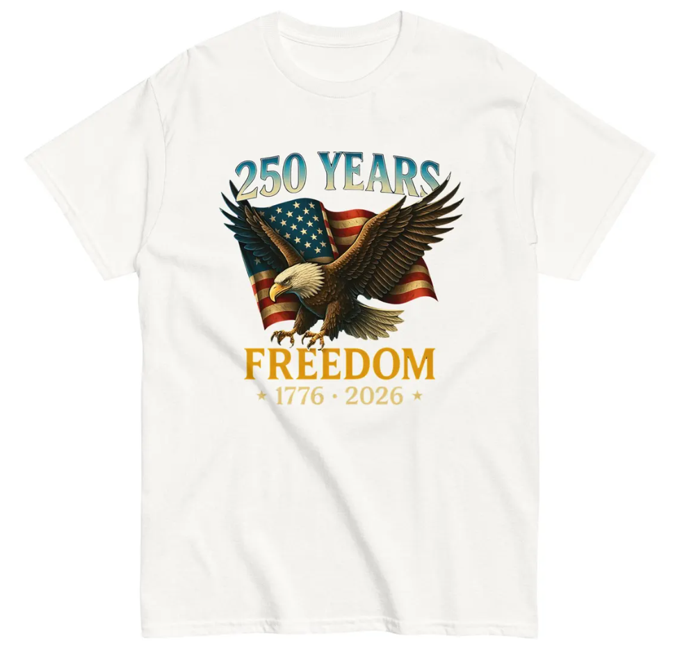 USA 250th Anniversary T Shirt Eagle Freedom 100 Percent Cotton