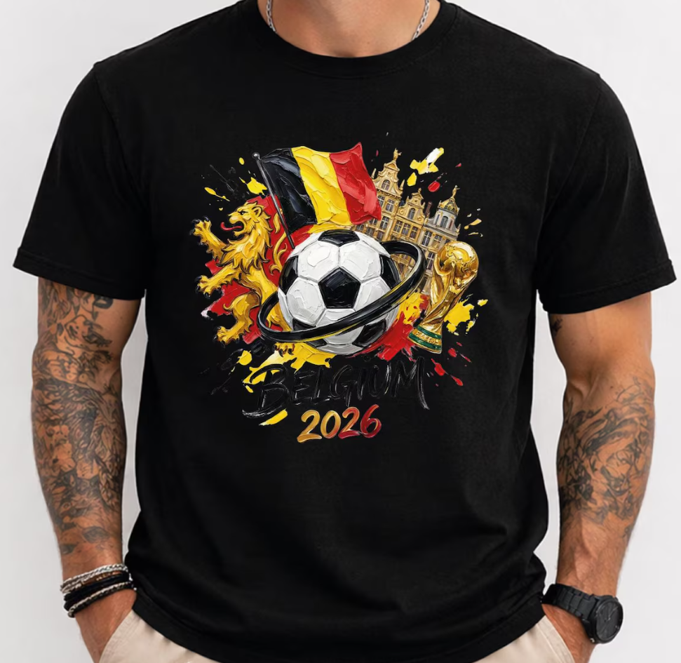 Belgium 2026 Shirt, World Cup Soccer Tee, Belgium Flag Football T-Shirt, FIFA 2026 Fan Gift, Graphic Sports Tee, Unisex Shirt