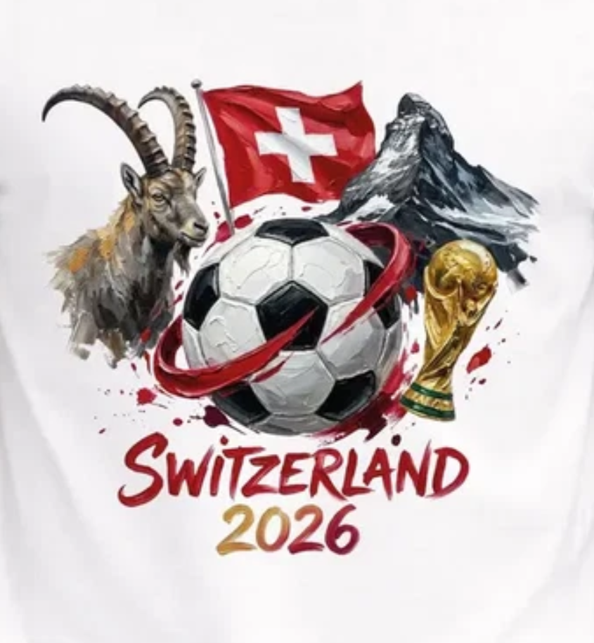 Switzerland 2026 Shirt, World Cup Soccer Tee, Swiss Flag Football T-Shirt