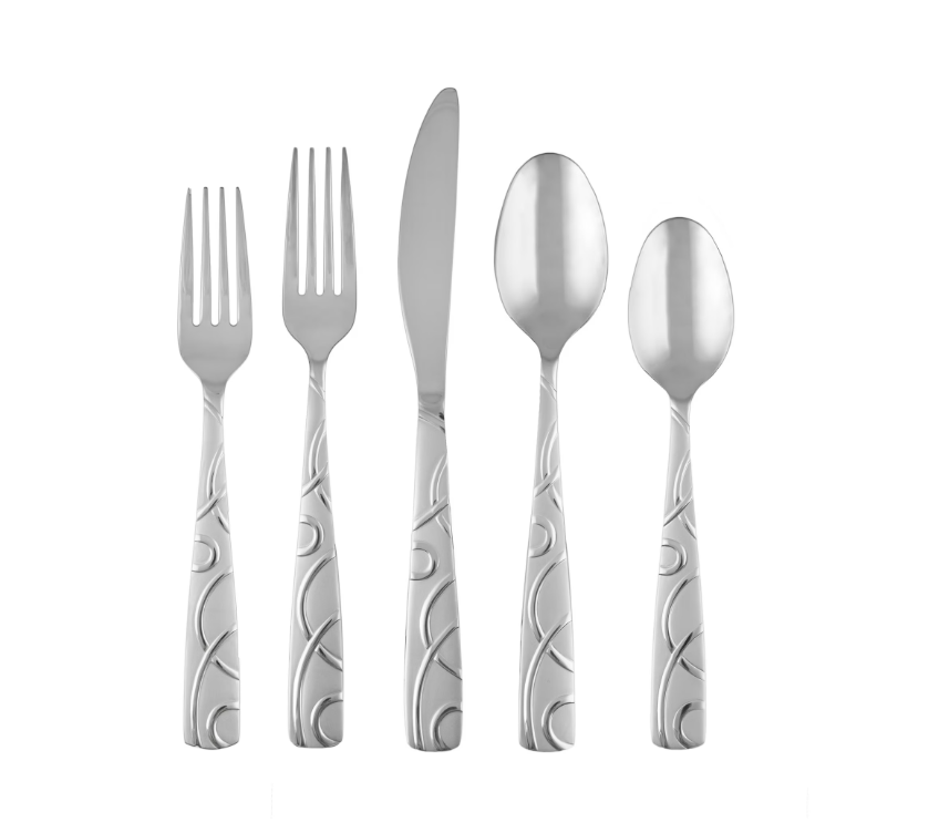Cambridge Roam Sand 45-Piece Stainless Steel Flatware Set & Hostess Set (Service for 8)
