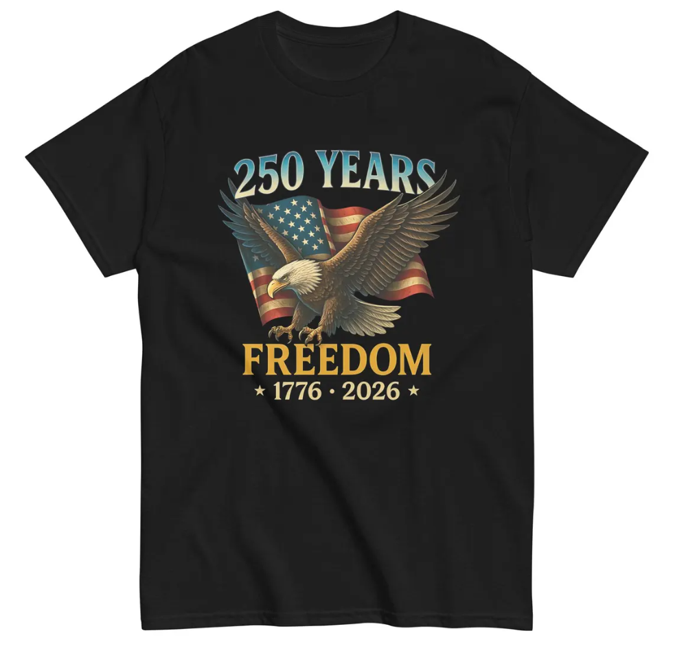 USA 250th Anniversary T Shirt Eagle Freedom 100 Percent Cotton
