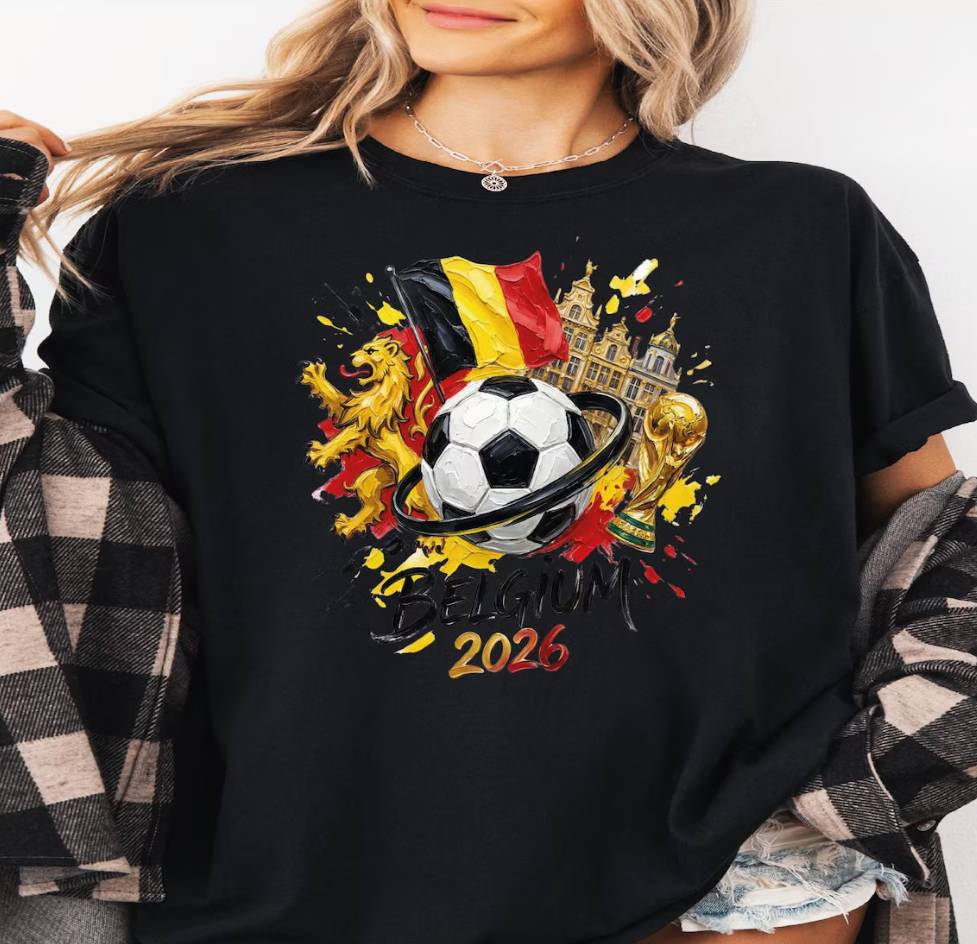Belgium 2026 Shirt, World Cup Soccer Tee, Belgium Flag Football T-Shirt, FIFA 2026 Fan Gift, Graphic Sports Tee, Unisex Shirt