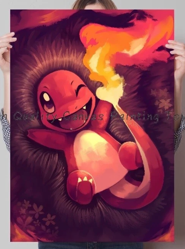 Charmander PokeArt Canvas Poster Anime wall Art home decor