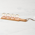 MacKenzie-Childs Pink Courtly Check Shot Glass Flight Board, Set of 4