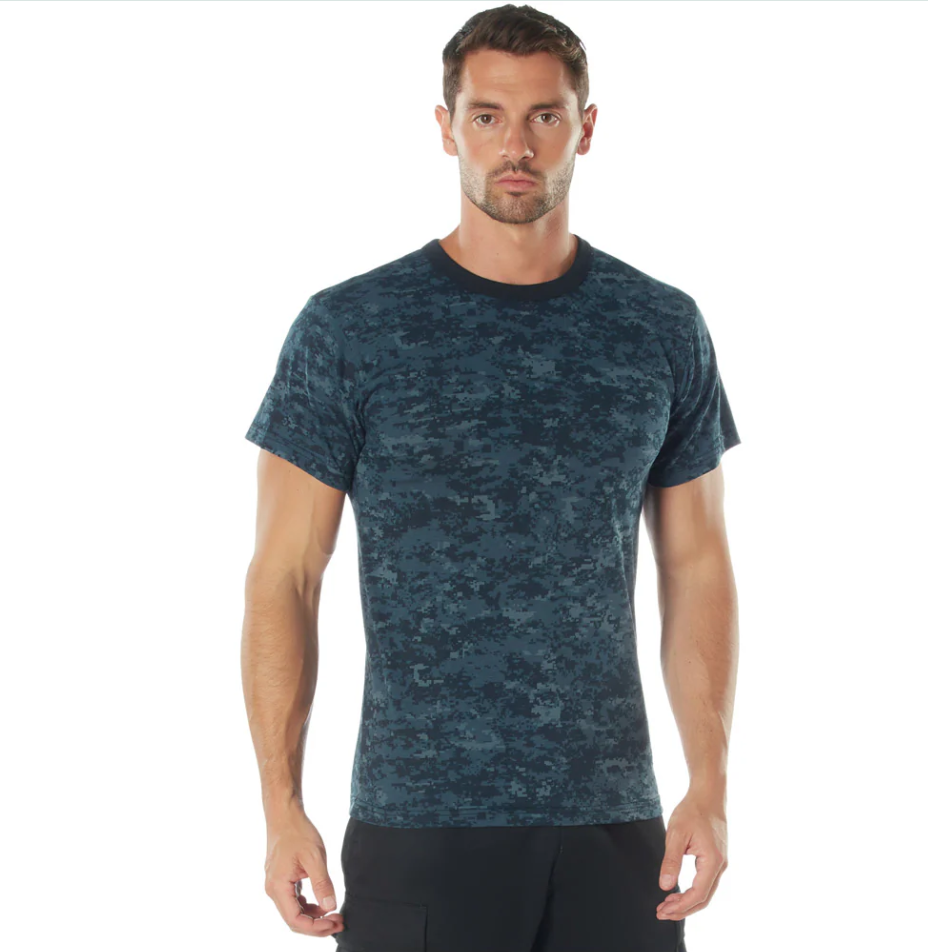 Navy Blue Digital Camouflage T-Shirt